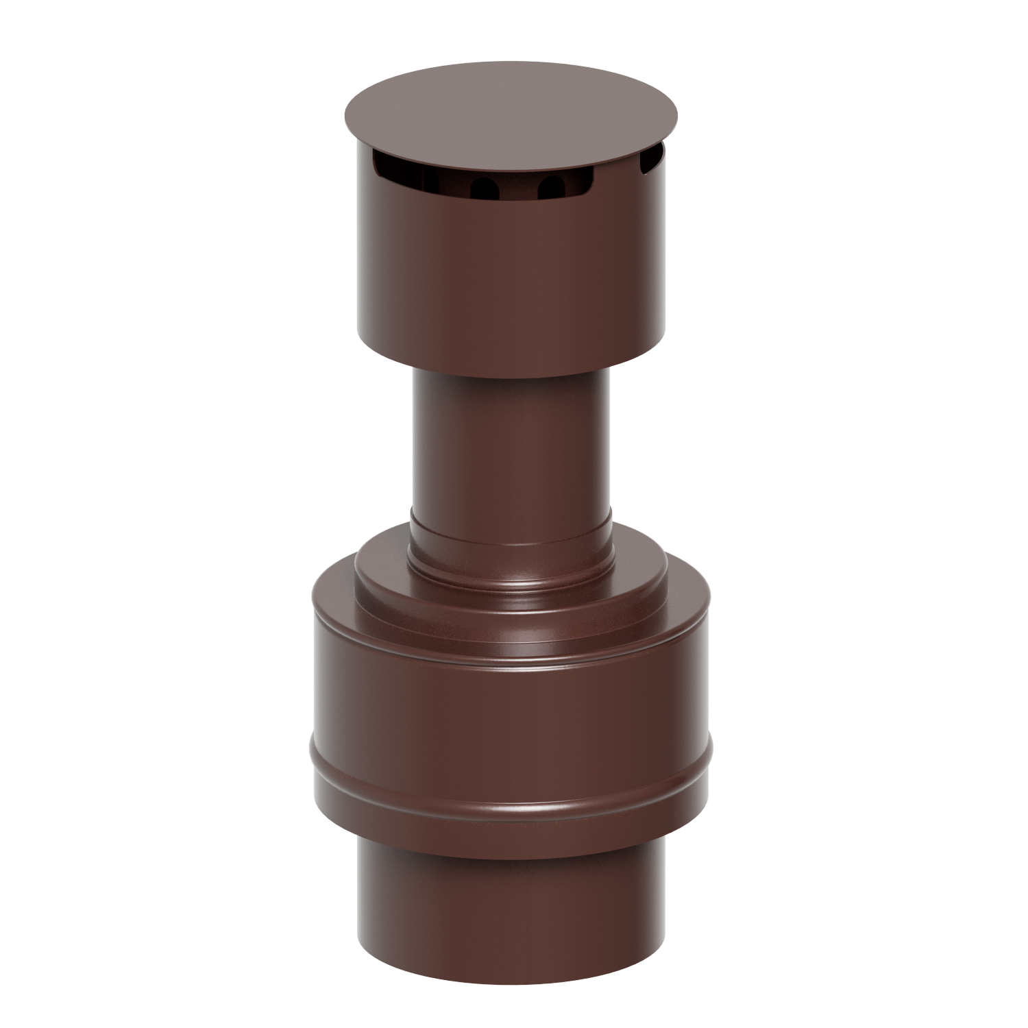 *T-80125-WZ-BROWN Оголовок вертикальный традиц. Ø80П/125П с ветрозащитой (сварной) (Коричневый)