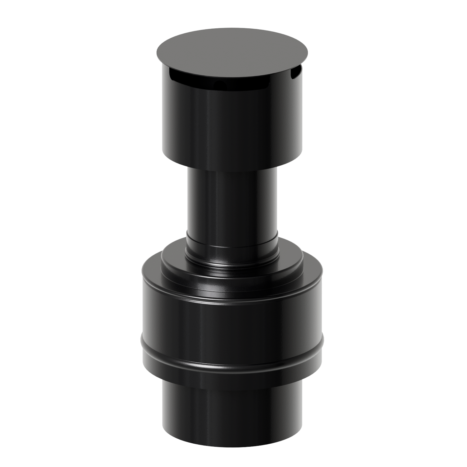 *T-80125-WZ-BLACK Оголовок вертикальный традиц. Ø80П/125П с ветрозащитой (сварной) (Черный)
